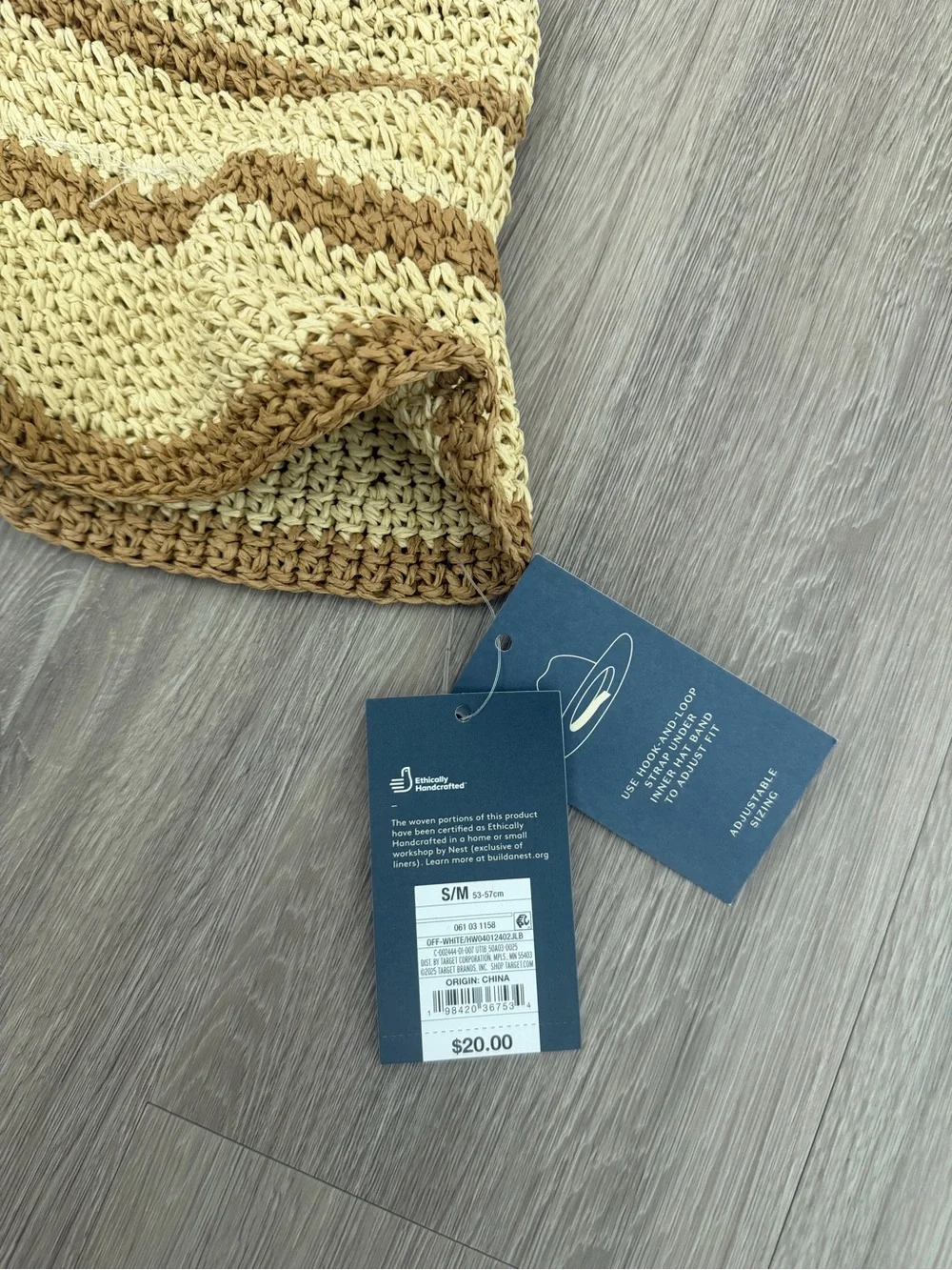 Universal Thread Beige and Brown Crochet Sun Hat